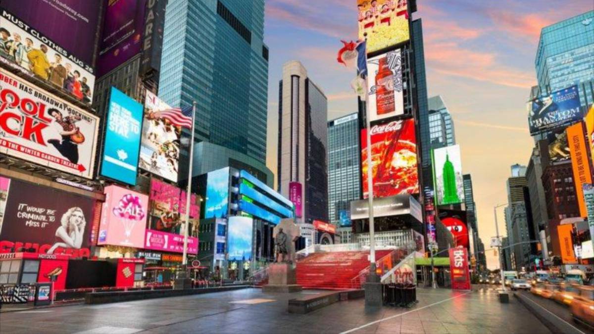 Así luce en tiempo real Times Square, con la pandemia del ...