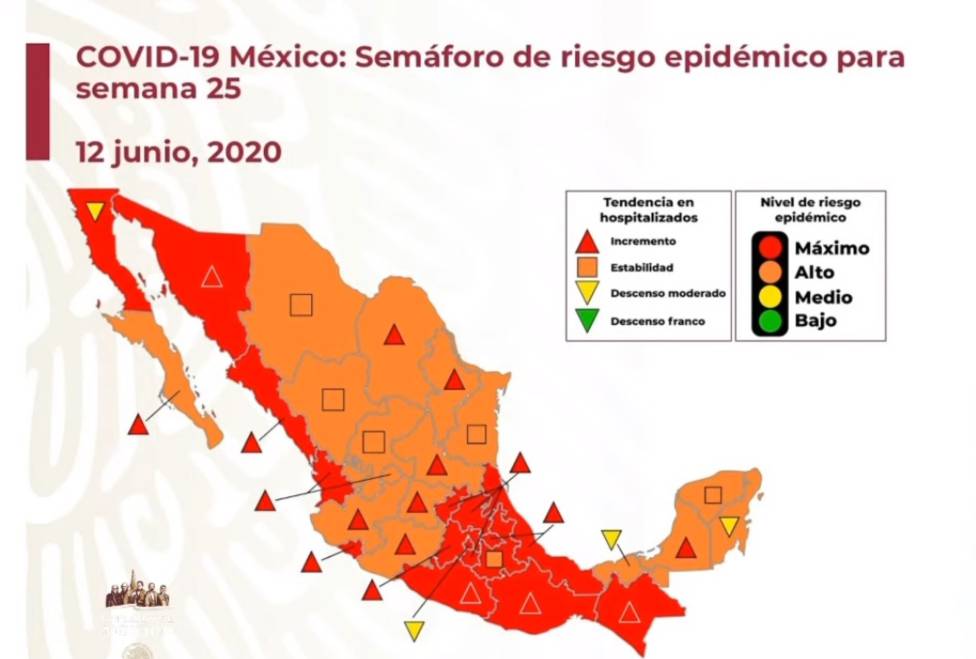 Mapa De Mexico Del Semaforo Epidemiologico Del 15 Al 21 De Junio As Mexico