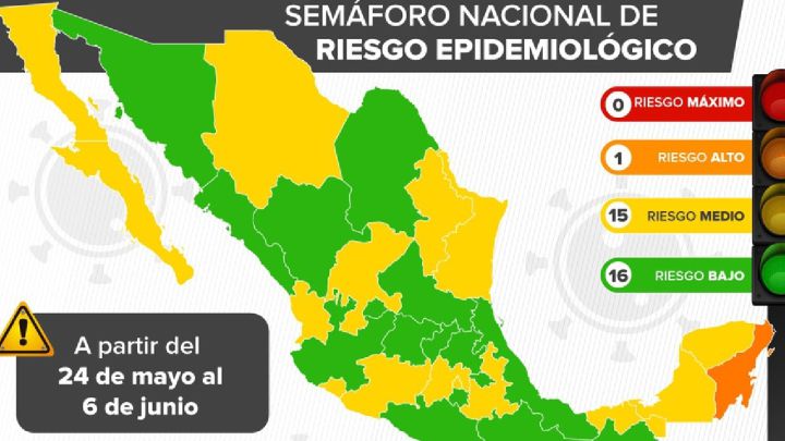 Mapa Del Semaforo Epidemiologico En Mexico Del 24 De Mayo Al 6 De Junio As Mexico